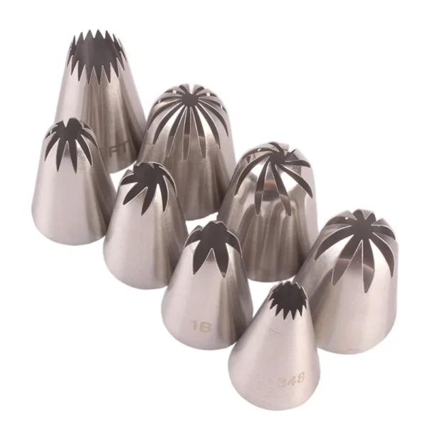 8Pcs/Set Large Stainless Steel Pastry Nozzles Icing Piping Tips Cream Rose Cake Decorating Cupcake Kitchen Baking Tools - Image 6