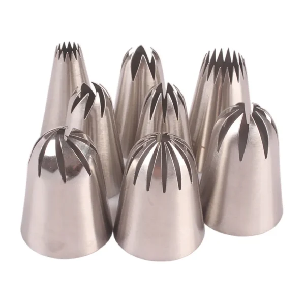 8Pcs/Set Large Stainless Steel Pastry Nozzles Icing Piping Tips Cream Rose Cake Decorating Cupcake Kitchen Baking Tools - Image 3