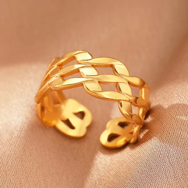 Stainless Steel Rings Vintage Exquisite Hollow Adjustable Open Statement Rings Light Luxury Fashion Rings For Women Jewelry New - Image 27