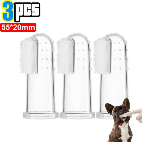 Silicone Soft Pet Finger Cuff Toothbrushes Dog Brush Bad Breath Tartar Teeth Care Tool Cat Cleaning Scrub Silicagel Pet Supplies - Image 10