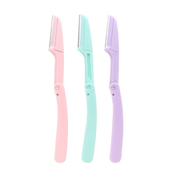 Karsyngirl 3pcs Fold Eyebrow Trimmer Scissors Hair Remover Eyebrow Comb Razor Eyebrow Clip Makeup Tools Face Razor for Women - Image 9