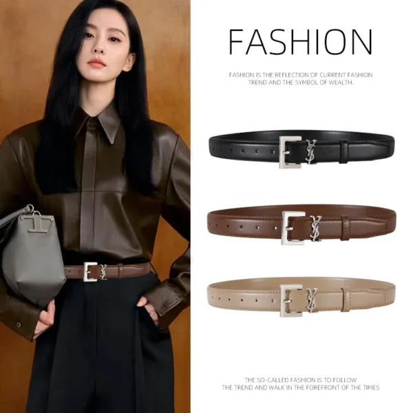 Classic pin buckle Yang Shulin women's belt casual Joker women thin belt fashion personality matching pants skirt pants - Image 2