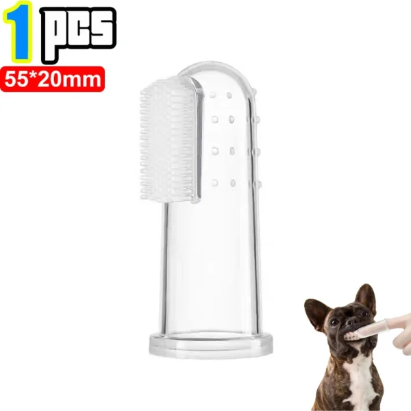 Silicone Soft Pet Finger Cuff Toothbrushes Dog Brush Bad Breath Tartar Teeth Care Tool Cat Cleaning Scrub Silicagel Pet Supplies - Image 8
