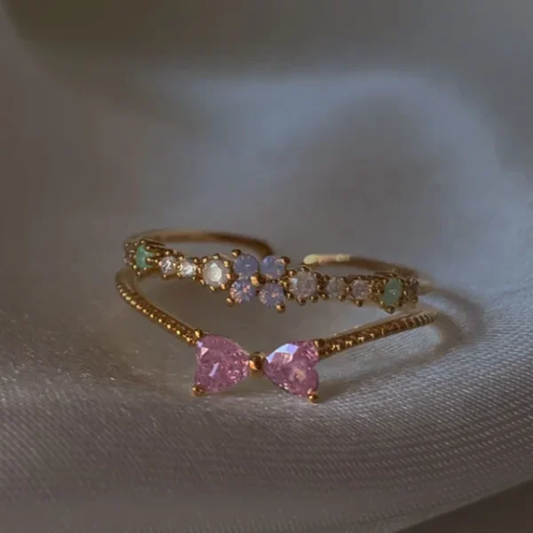 1pc New Y2K ins Cute Colorful Zircon Heart Flower Moon Butterfly For Women Girls Exquisite Fashion Jewelry Gifts - Image 65
