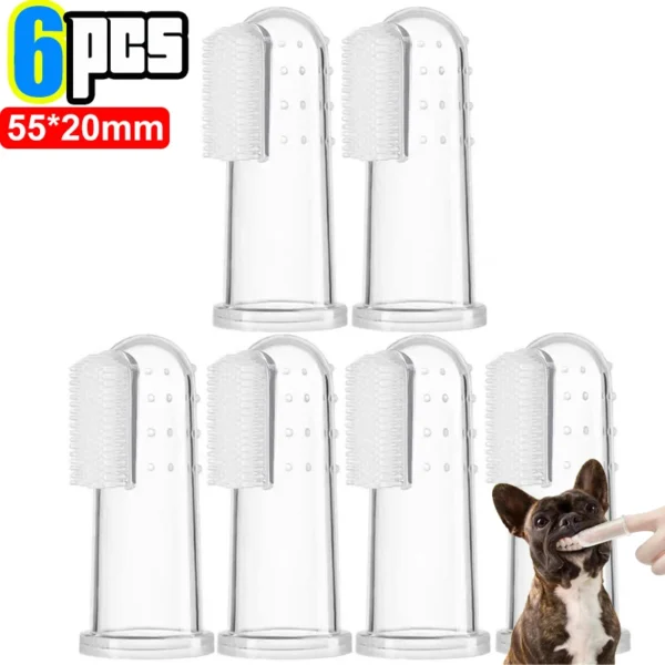 Silicone Soft Pet Finger Cuff Toothbrushes Dog Brush Bad Breath Tartar Teeth Care Tool Cat Cleaning Scrub Silicagel Pet Supplies - Image 12