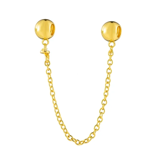 2025 NEW Sparking Gold Plated Charm Beads Fit Original 925 Silver Bracelet DIY Jewelry Gift Bow Double Heart Split Dangle - Image 54