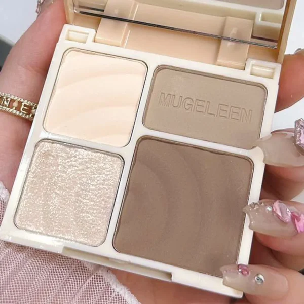 Highlight Repair Matte Fine Glitter Comprehensive Four-color palette Silhouette Nose Shadow Makeup Palettes Face Brightening - Image 5
