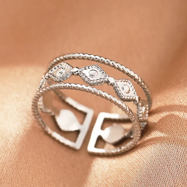 Stainless Steel Rings Vintage Exquisite Hollow Adjustable Open Statement Rings Light Luxury Fashion Rings For Women Jewelry New - Image 13