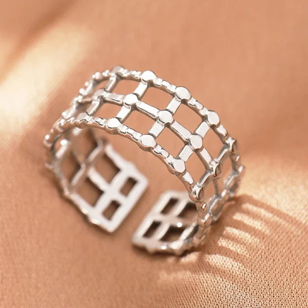 Stainless Steel Rings Vintage Exquisite Hollow Adjustable Open Statement Rings Light Luxury Fashion Rings For Women Jewelry New - Image 23