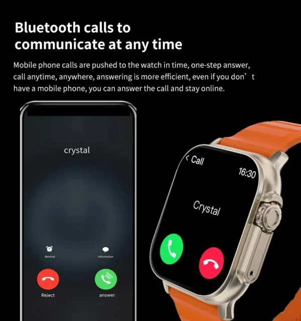 LAXASFIT T900Ultra Smartwatch Bluetooth Talk Smartwatch Message Alert Heart Rate Monitor Sports Watch for Android IOS Men Women - Image 5