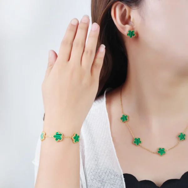 Classic Luxury Stainless Steel Bracelet Ladies Adjustable Five Flower Bracelets for Women New Fashion Party Jewelry Gifts Clover - Image 6