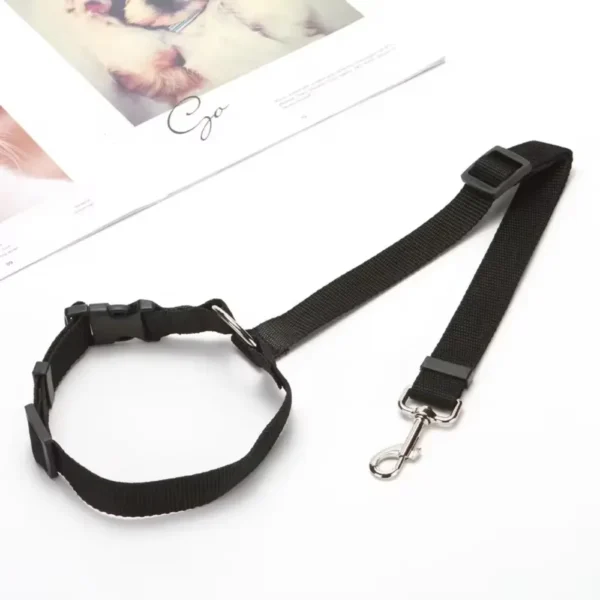 Solid Color Two-in-one Pet Car Seat Belt Nylon Lead Leash Backseat Safety Belt Adjustable Dogs Harness Collar Pet Accessories - Image 8