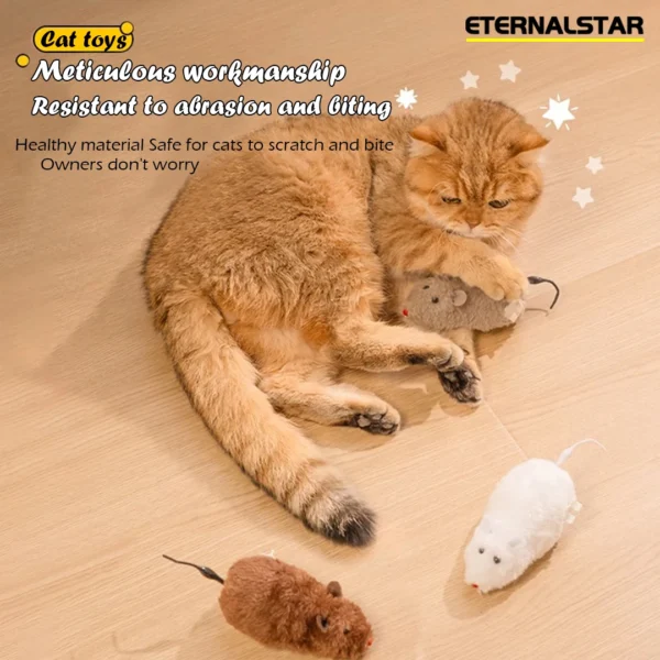 Cat Toys Clockwork Simulation Mouse No Batteries Durable Indoor Cat Hi-Lo Relieve Boredom Interactive Plush Toys Pet Toys - Image 3
