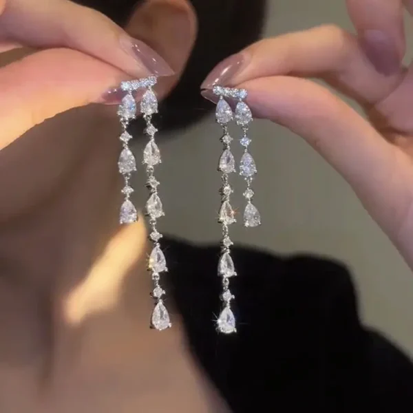 Fashion Luxury Geometric Dangle Drop Earrings for Women Wedding Party Jewelry Accessories Gorgeous Cubic Zirconia Bridal Brincos - Image 23