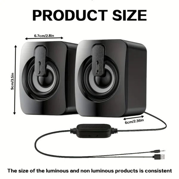 Computer Speakers PC Sound Box HIFI Stereo Microphone USB Wired Caixa De Som with LED Light For Desktop Computer - Image 6