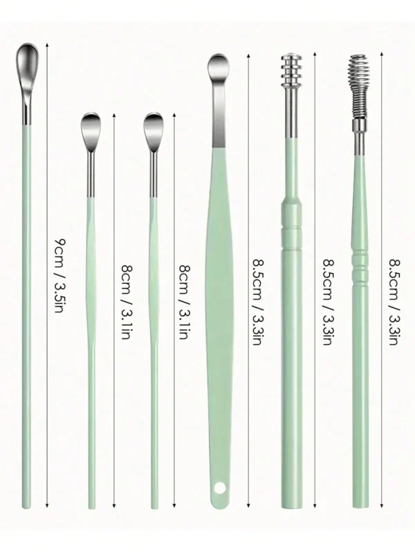 Ear Cleaning Tool Stainless Steel Ear Pick Kit &1Pc Storage Bag Earwax Remover Tool - Image 5