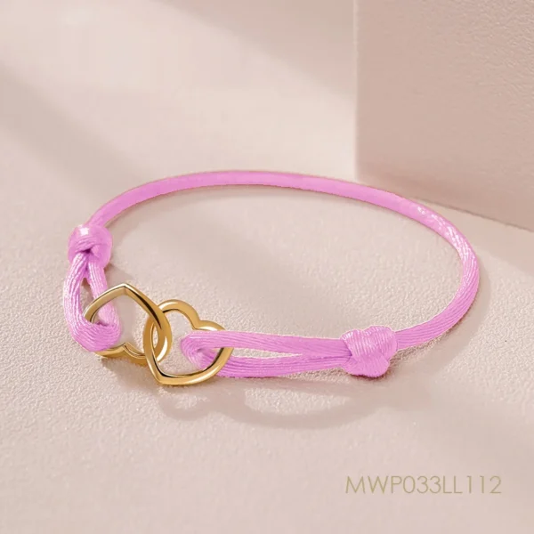 MOONLIGHT High Quality Silk Rope Heart Pendant Charm Bracelet For Women Adjustable Bracelets Femme Girls Trendy Jewelry 14colors - Image 14