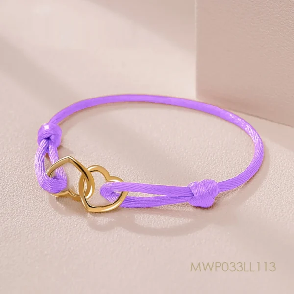 MOONLIGHT High Quality Silk Rope Heart Pendant Charm Bracelet For Women Adjustable Bracelets Femme Girls Trendy Jewelry 14colors - Image 13