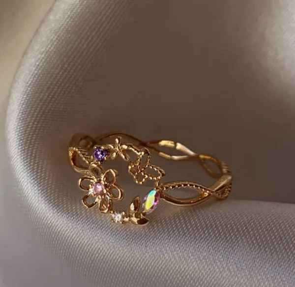 1pc New Y2K ins Cute Colorful Zircon Heart Flower Moon Butterfly For Women Girls Exquisite Fashion Jewelry Gifts - Image 7