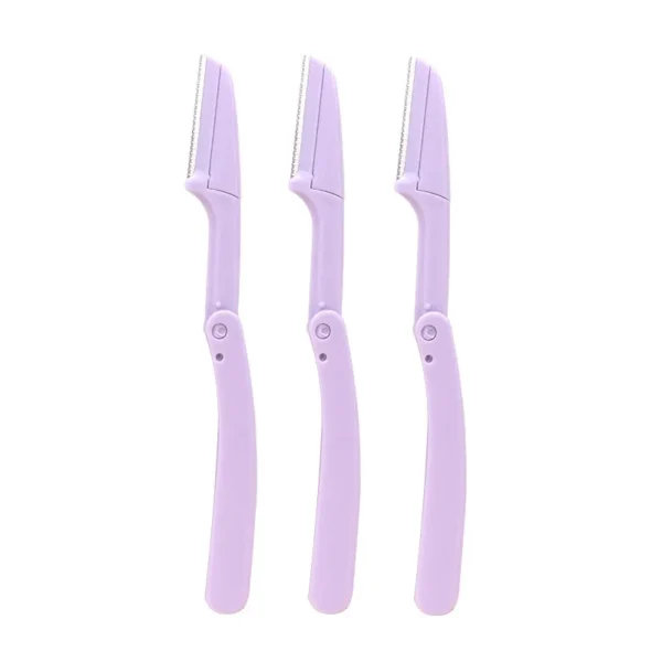 Karsyngirl 3pcs Fold Eyebrow Trimmer Scissors Hair Remover Eyebrow Comb Razor Eyebrow Clip Makeup Tools Face Razor for Women - Image 11