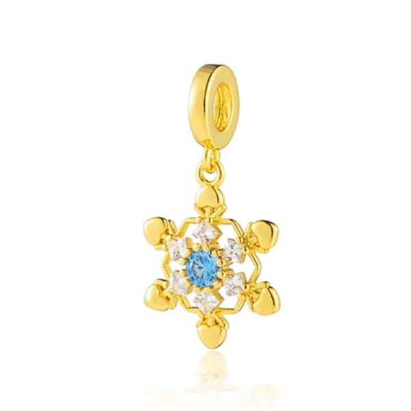 2025 NEW Sparking Gold Plated Charm Beads Fit Original 925 Silver Bracelet DIY Jewelry Gift Bow Double Heart Split Dangle - Image 38