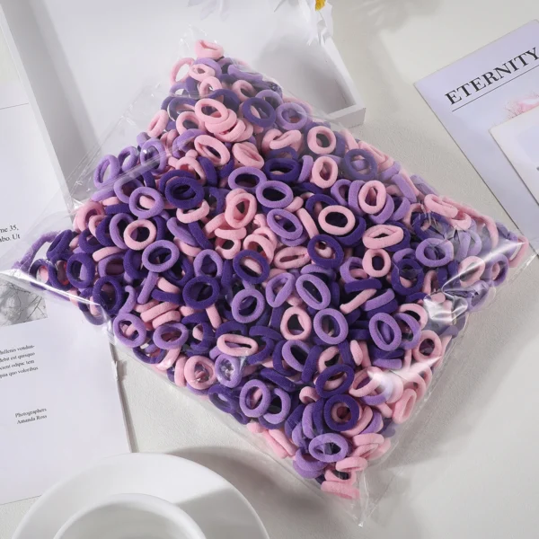 100PCS Colorful Basic Nylon Ealstic Hair Ties for Girls Children Ponytail Hold Scrunchie Rubber Band Kids Basic Hair Accessories - Image 21