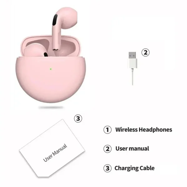 NEW Original Air Pro 6 TWS Wireless Headphones Fone Bluetooth Earphones Mic Pods In Ear Earbuds Earbuds Sport Headset For Xiaomi - Image 9
