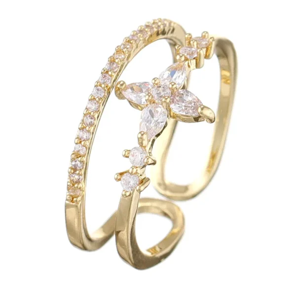Vintage French Style Fashion Crystal Adjustable Ring for Women 2022 New Original Design Korean Ring Girl Jewelry Accessories - Image 9