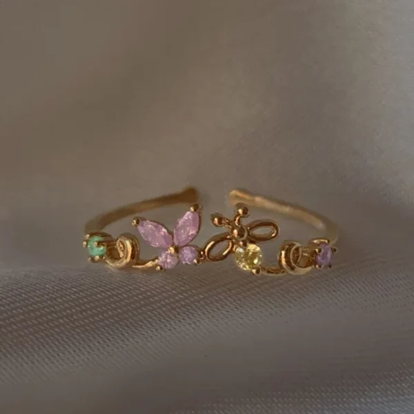 1pc New Y2K ins Cute Colorful Zircon Heart Flower Moon Butterfly For Women Girls Exquisite Fashion Jewelry Gifts - Image 37