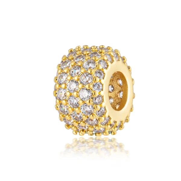2025 NEW Sparking Gold Plated Charm Beads Fit Original 925 Silver Bracelet DIY Jewelry Gift Bow Double Heart Split Dangle - Image 17