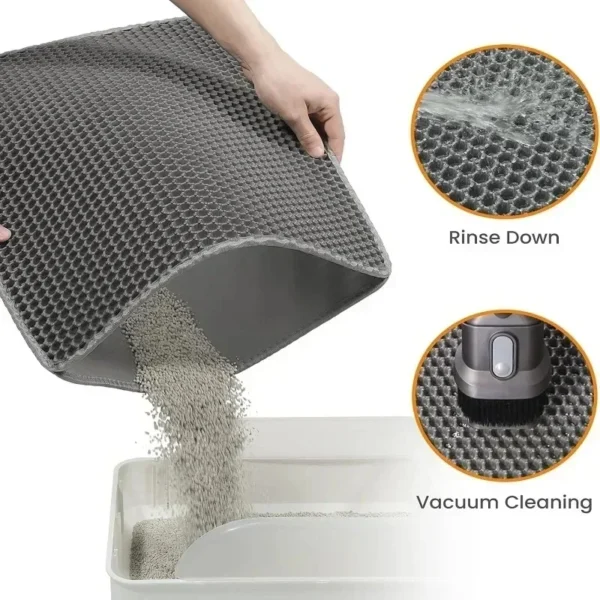 90X60CM Cat Litter Mat Waterproof Double Layer Pet Litter Box Mat Pet Toilet Cat Mat Nonslip Sand Cat Washable Mat Pet Clean - Image 4