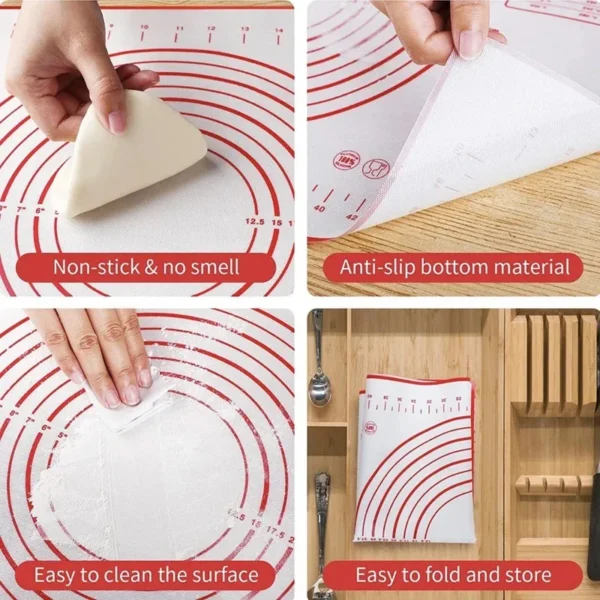 Silicone Baking Mat Kneading Pad Dough Mat Pizza Cake Dough Maker Kitchen Cooking Grill Non-Stick Gadgets Bakeware Pastry Mat - Image 5