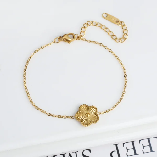 Classic Luxury Stainless Steel Bracelet Ladies Adjustable Five Flower Bracelets for Women New Fashion Party Jewelry Gifts Clover - Image 17