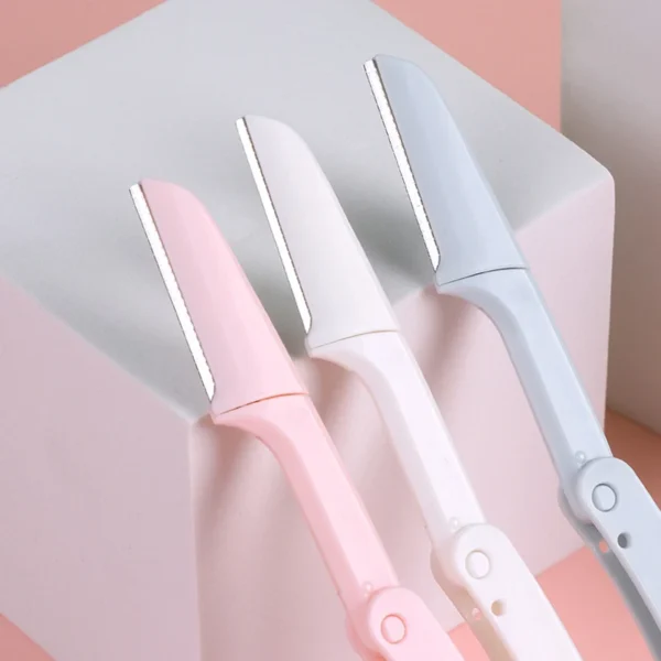 Karsyngirl 3pcs Fold Eyebrow Trimmer Scissors Hair Remover Eyebrow Comb Razor Eyebrow Clip Makeup Tools Face Razor for Women - Image 5