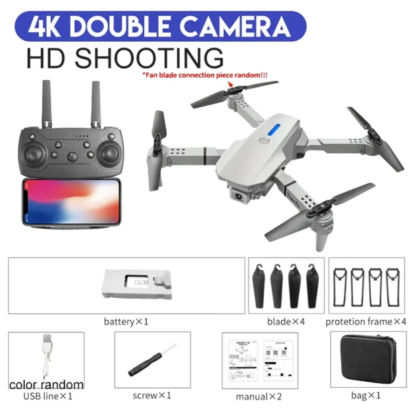 2024 E88Pro RC Drone 4K Professinal With 1080P Wide Angle HD Camera Foldable Helicopter WIFI FPV Height Hold Gift Toy - Image 10