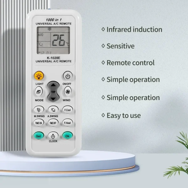 1000 in 1 Universal Remote Control K 1028E AC Digital LCD for Air Conditioner - Image 6