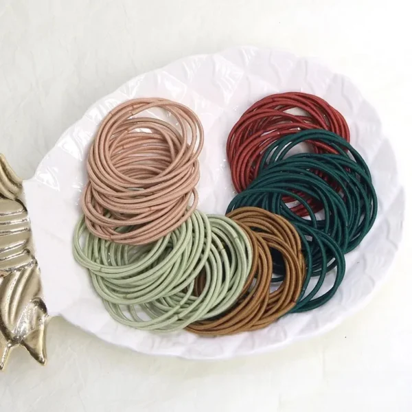 100PCS/Set Hair Ties Elastic Rubber Bands for Women Men Thin Hair Rubber Bands Ponytail Scrunchies Hair Accessories for Women - Image 6