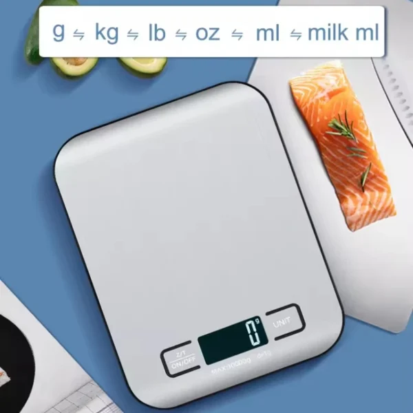 Digital Kitchen Scale LED Display 5kg/1g Stainless Steel Panel Electronic Scales Home Jewelry Food Snacks Weighing Baking Tools - Image 2