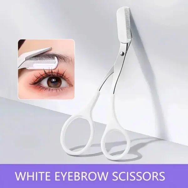 Stainless Steel Eyebrow Trimmer Scissors & Comb Set - Precision Grooming Tool for Men and Women - Effortless Hair Removal - Image 7