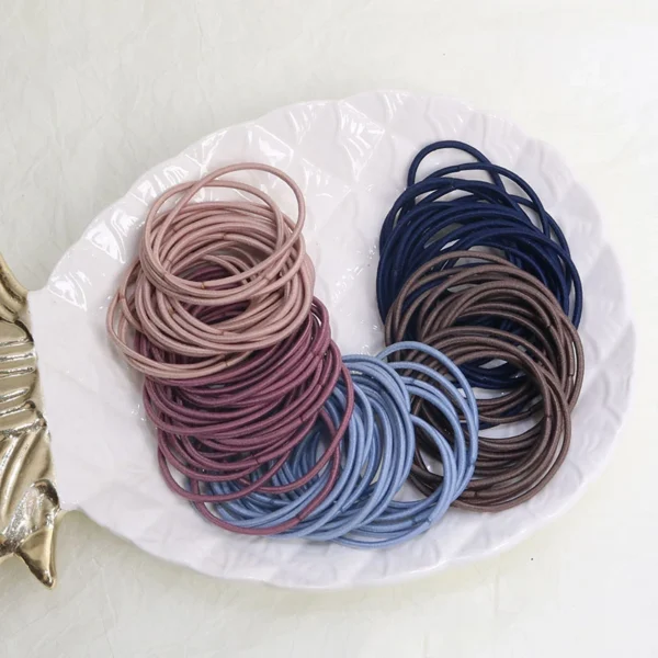 100PCS/Set Hair Ties Elastic Rubber Bands for Women Men Thin Hair Rubber Bands Ponytail Scrunchies Hair Accessories for Women - Image 8