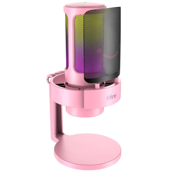 FIFINE USB Microphone for Recording and Streaming on PC and Mac,Headphone Output and Touch-Mute Button,Mic with 3 RGB Modes -A8 - Image 8