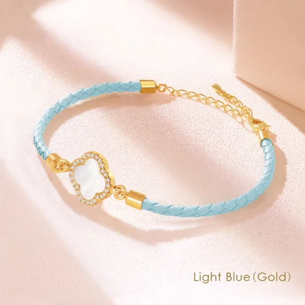 MOONLIGHT Classic Design Natural Shell Four-Leaf Clover Bracelet for Women Adjustable Charm Leather Bracelet Female Jewelry Gift - Image 12
