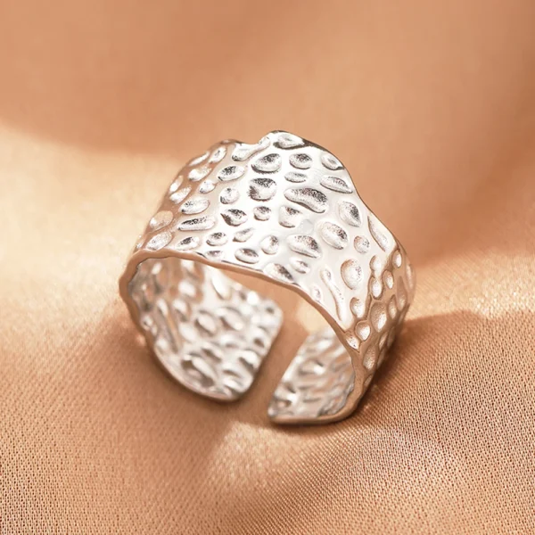Stainless Steel Rings Vintage Exquisite Hollow Adjustable Open Statement Rings Light Luxury Fashion Rings For Women Jewelry New - Image 26