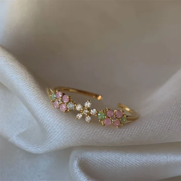 1pc New Y2K ins Cute Colorful Zircon Heart Flower Moon Butterfly For Women Girls Exquisite Fashion Jewelry Gifts - Image 3