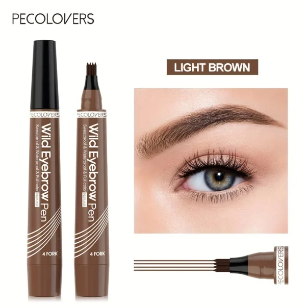 6 Colors 1pc Eyebrow Pen Waterproof 4 Split Tip Eyebrows Pen Eyebrow Tattoo Pen Waterproof Liquid Black Eyebrow Makeup Pencil - Image 11