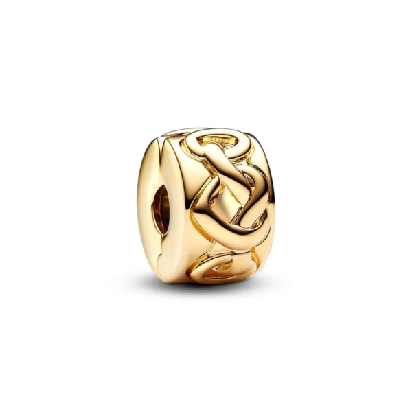 2025 NEW Sparking Gold Plated Charm Beads Fit Original 925 Silver Bracelet DIY Jewelry Gift Bow Double Heart Split Dangle - Image 53