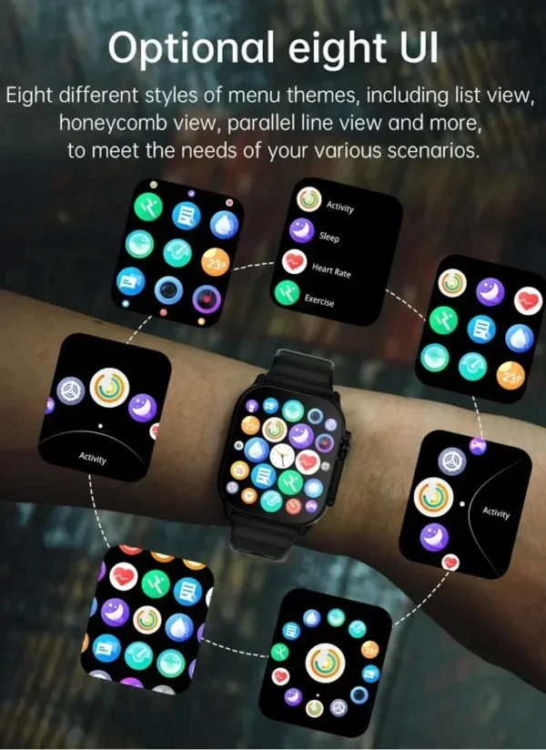 LAXASFIT T900Ultra Smartwatch Bluetooth Talk Smartwatch Message Alert Heart Rate Monitor Sports Watch for Android IOS Men Women - Image 2