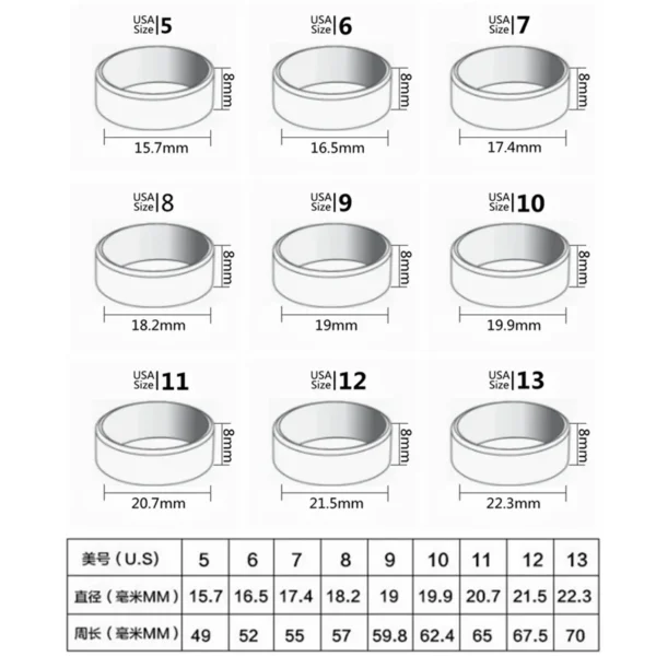 HNSP 316L Stainless Steel Oval Natural Stone Ring For Men Women Finger Vintage Jewelry Black Green Tiger Eye Stone Rings - Image 6