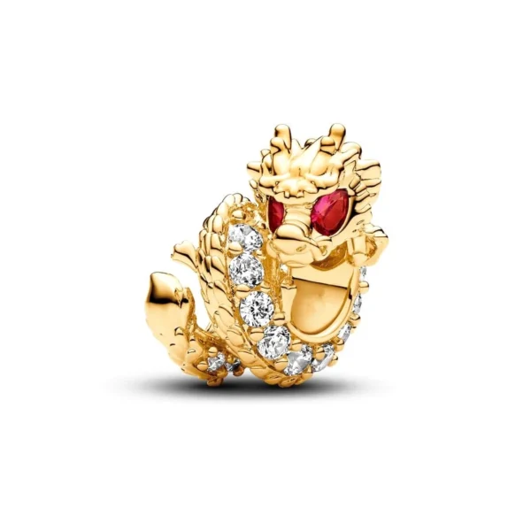 2025 NEW Sparking Gold Plated Charm Beads Fit Original 925 Silver Bracelet DIY Jewelry Gift Bow Double Heart Split Dangle - Image 6