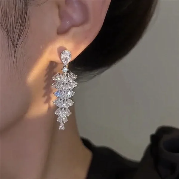 Fashion Luxury Geometric Dangle Drop Earrings for Women Wedding Party Jewelry Accessories Gorgeous Cubic Zirconia Bridal Brincos - Image 4